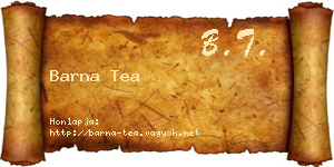 Barna Tea névjegykártya